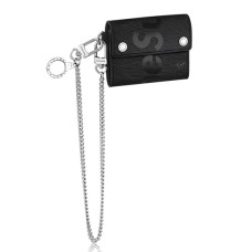 Louis Vuitton x Supreme Chain Compact Wallet M67711 Epi Leather Black