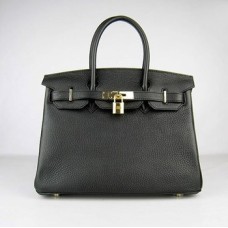 Hermes Birkin 30cm Togo leather Handbags black gold