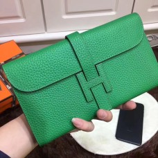 Hermes Jige Wallet Togo Leather Green
