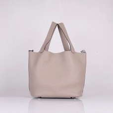 Hermes Calf Leather 8616 Handbag Gray
