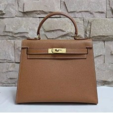 Hermes Kelly 28cm Epsom Leather Handbag Brown Gold